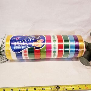 Retro 70s Christmas Wrapping Ribbon Sun Glo 3/4 in Ribbon 15 Ft each 14 colors